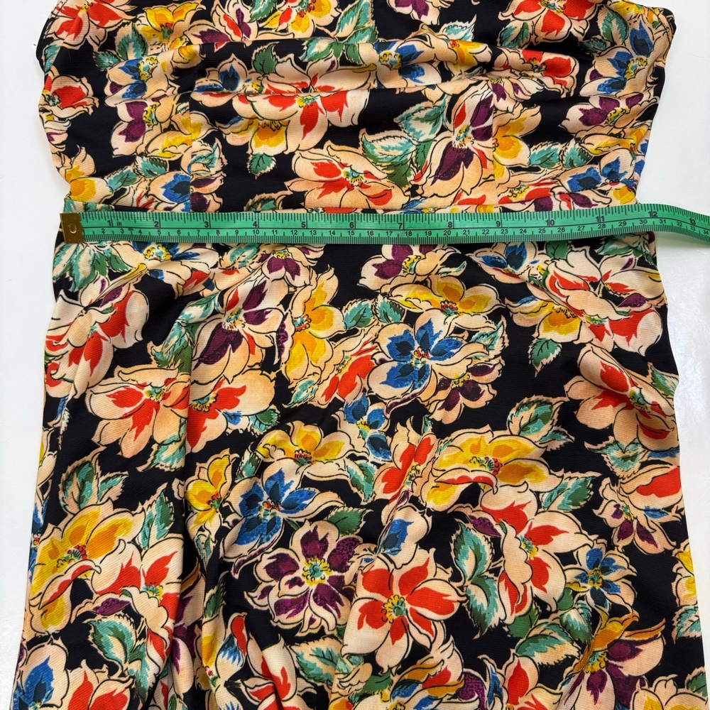 Zara Floral Mock Neck Sleeveless Midi Dress Medium Boho Cottagecore Vtg Retro - Picture 10 of 13